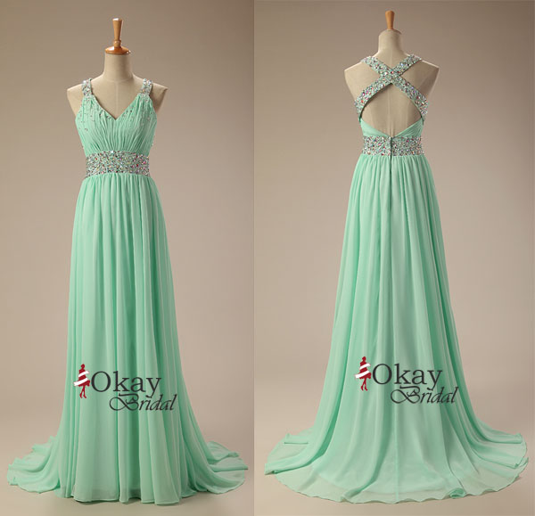 beautiful green prom dresses