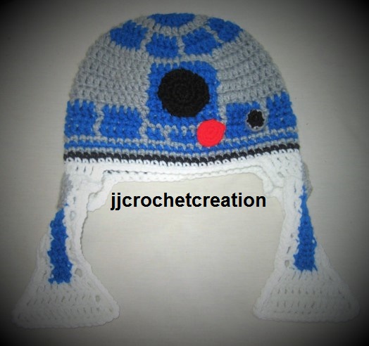 r2d2 crochet hat