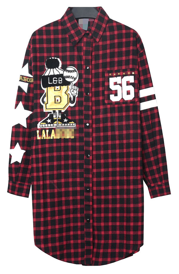 red and black plaid dress shirt