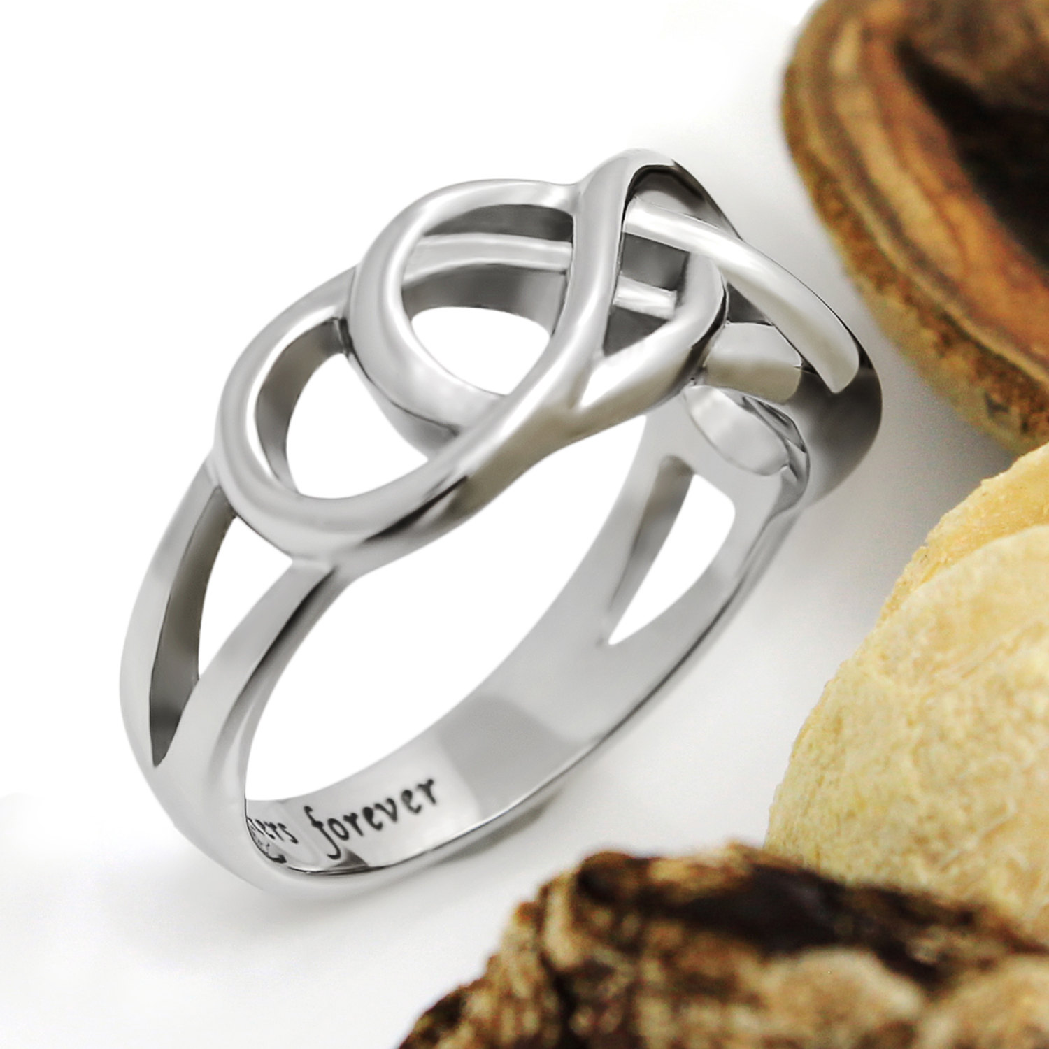 High Polished Stainless Steel Infinity Best Sister Ring Gifts for Sister Sisters Jewelry for Women