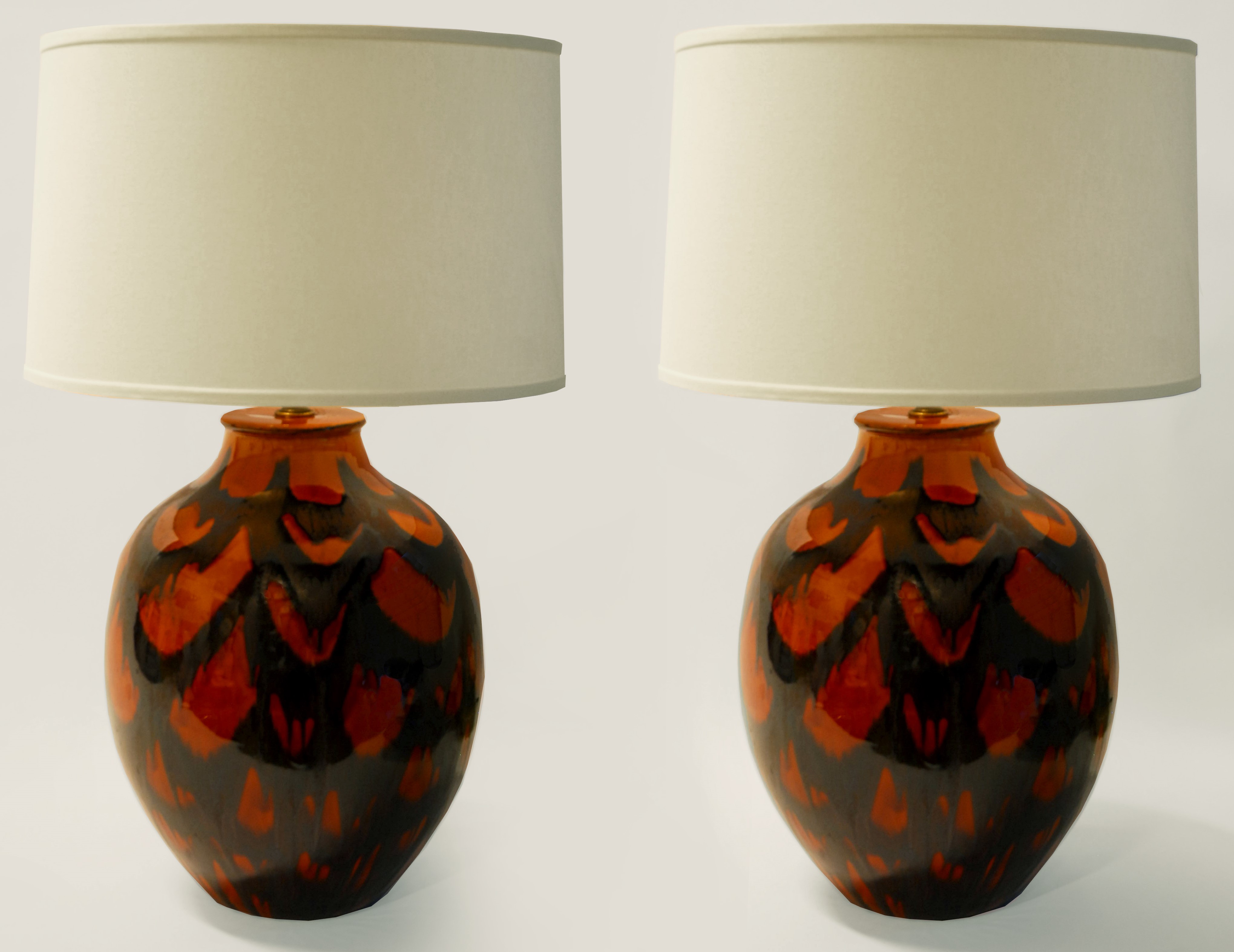vintage drip glaze lamp