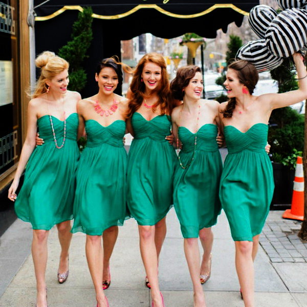 Peer Favorite Empire Short Bridesmaid Dress with Ruching
