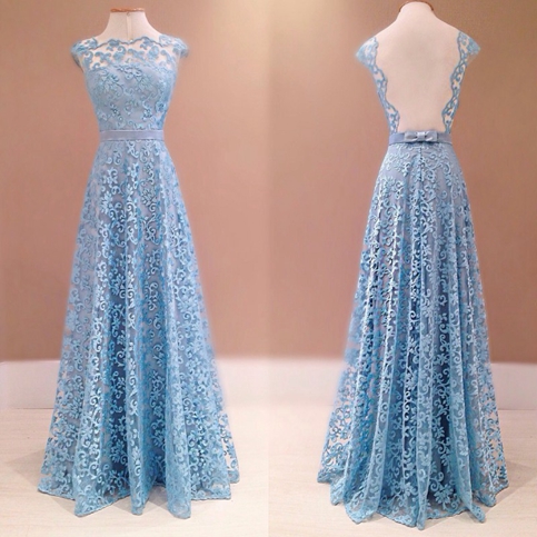 Lace Long Prom Dress,Formal Dress 