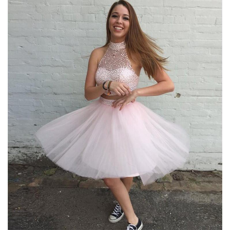 blush colored homecoming dresses