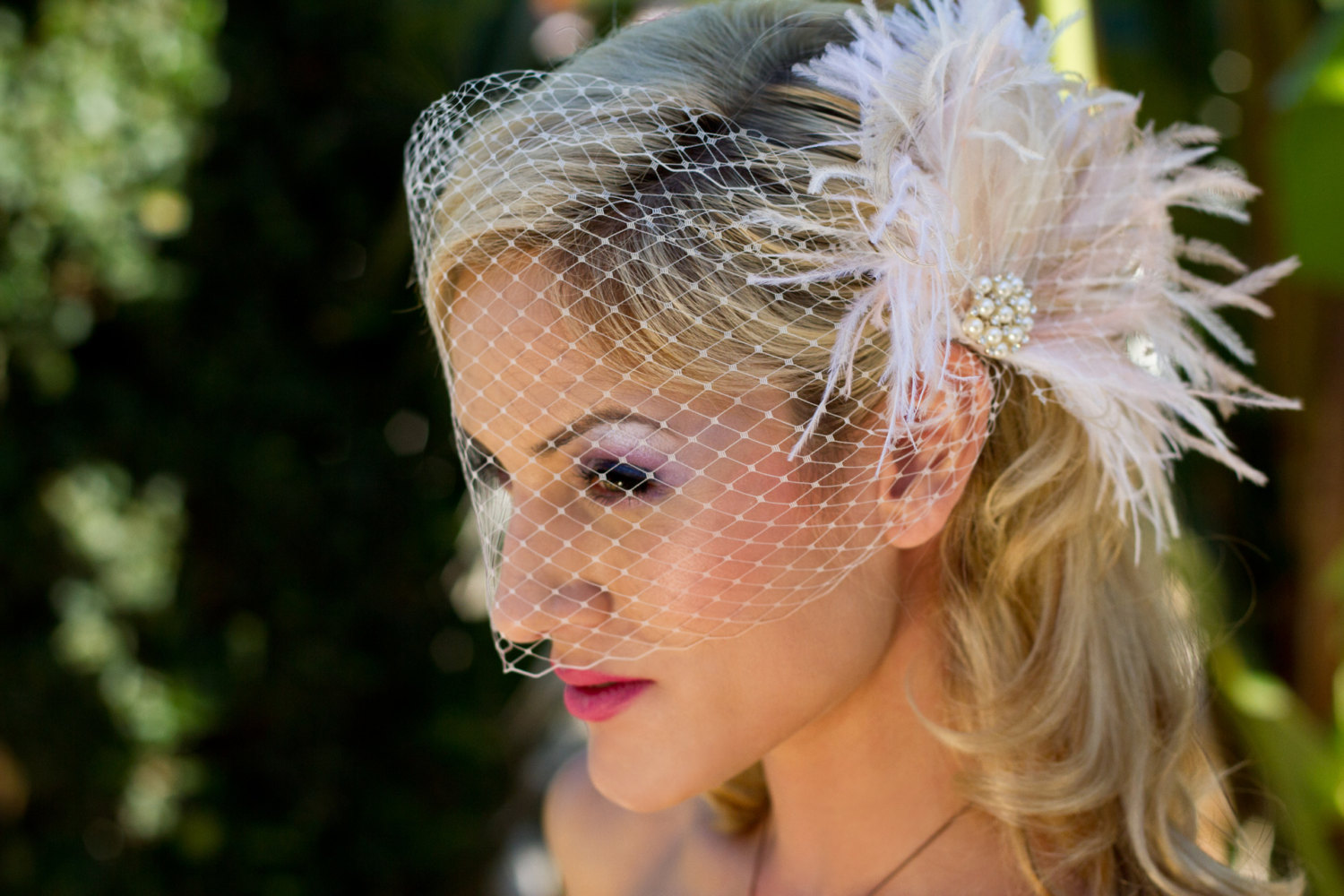 Bridal Feather Hair Clip Feather Wedding Head Piece Feather