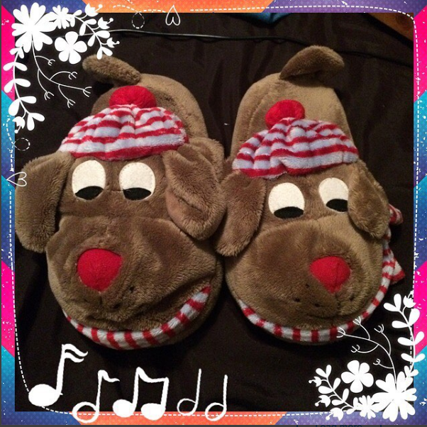 christmas dog slippers