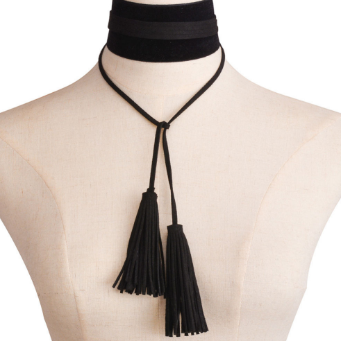 black tassel choker