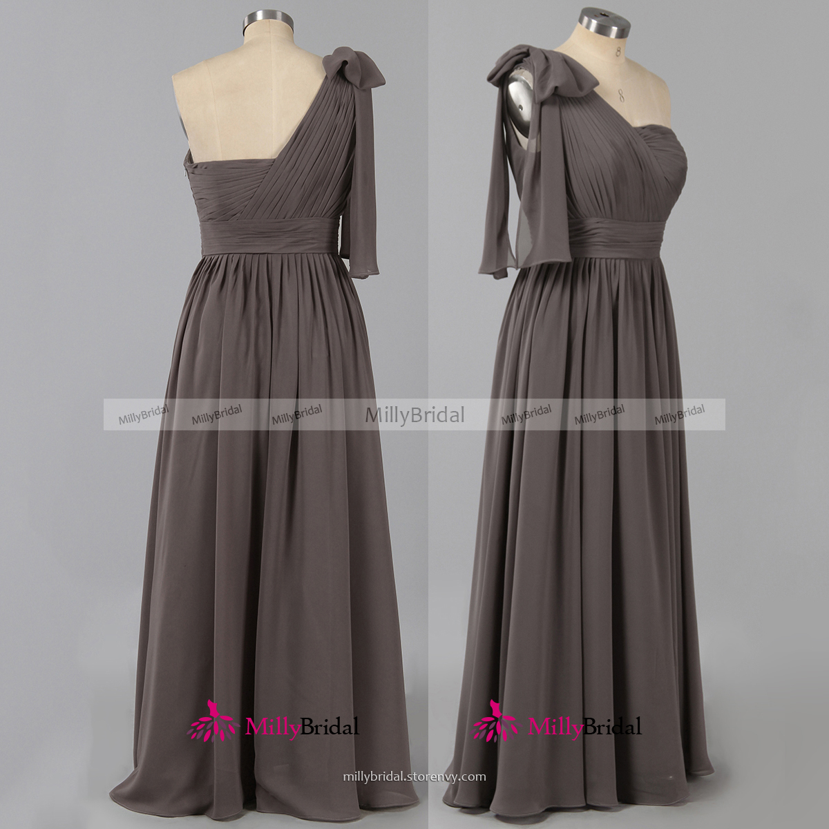 Long Sleeve One Shoulder Bridesmaids Dresses