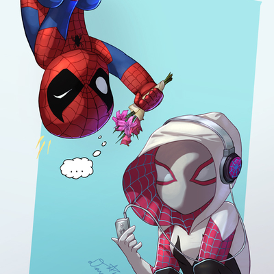 Chibi Spiderman Spidergwen Art Print Hectic Online Store Powered By Storenvy