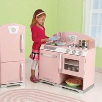 pink retro kitchen & refrigerator