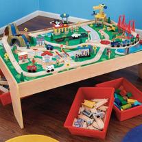 waterfall mountain train set and table