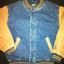 Men's Denim Varsity Jacket