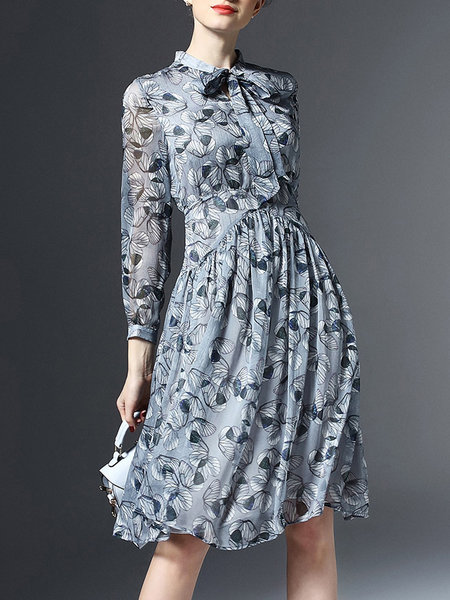 light blue floral midi dress