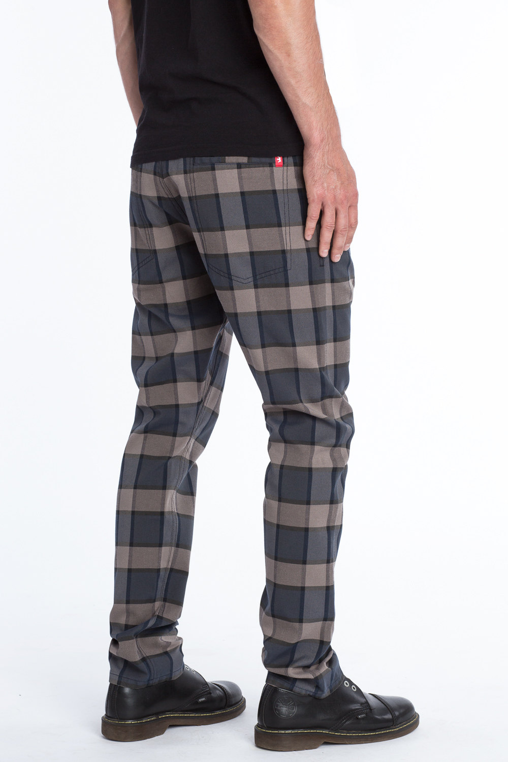 mens navy tartan trousers