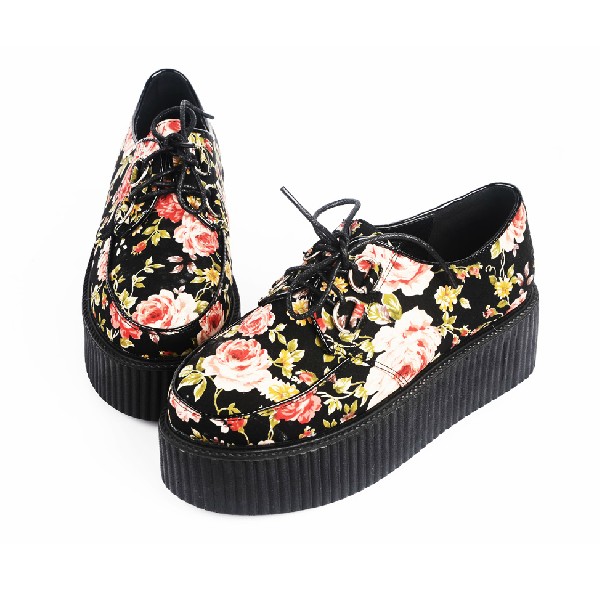floral platform sneakers