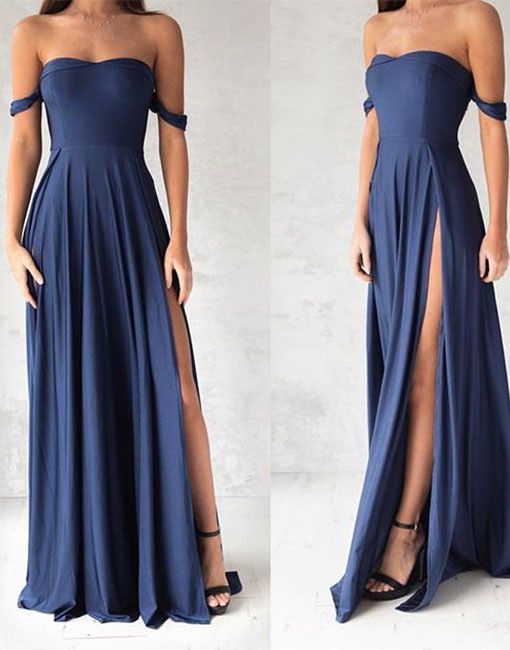 blue evening dresses