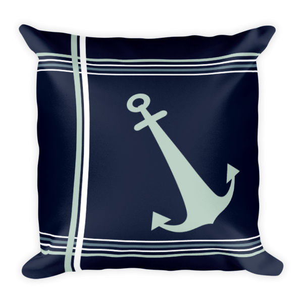 Nautical Mint Navy Blue Anchor Pillow Sold By Cute Trends On Storenvy