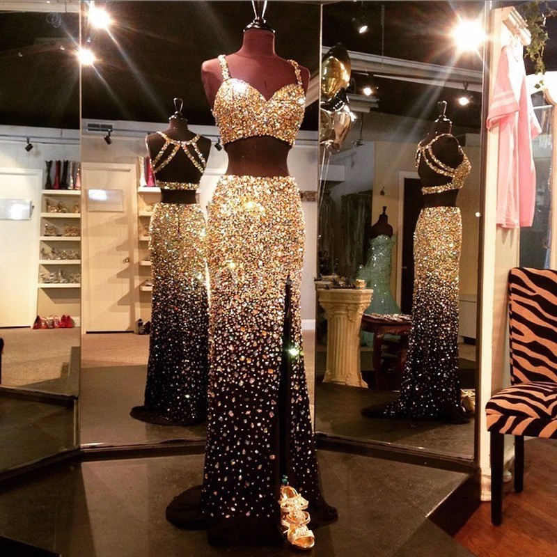 Prom Dress,Gegerous Crystal Prom Dress 
