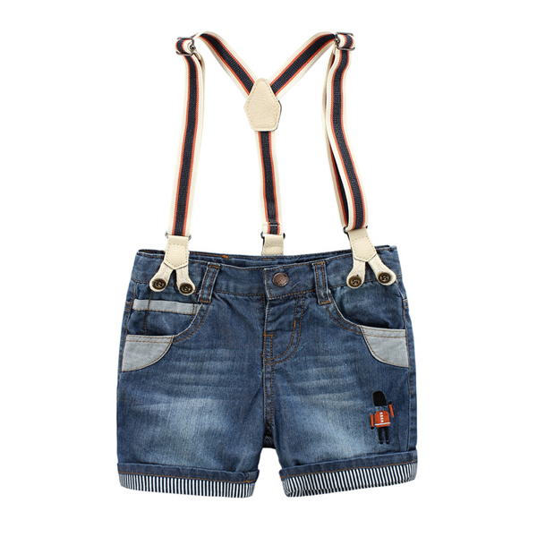 jean shorts with suspenders