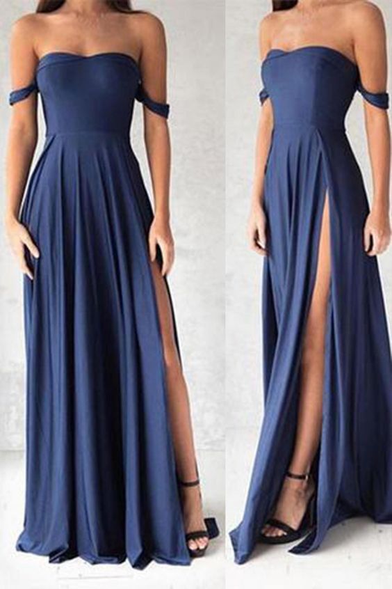 Gorgeous Navy  Blue  Prom  Dresses  Elegant Evening Dresses  