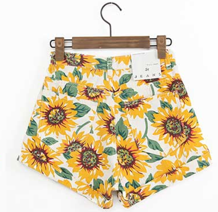 high waisted sunflower shorts