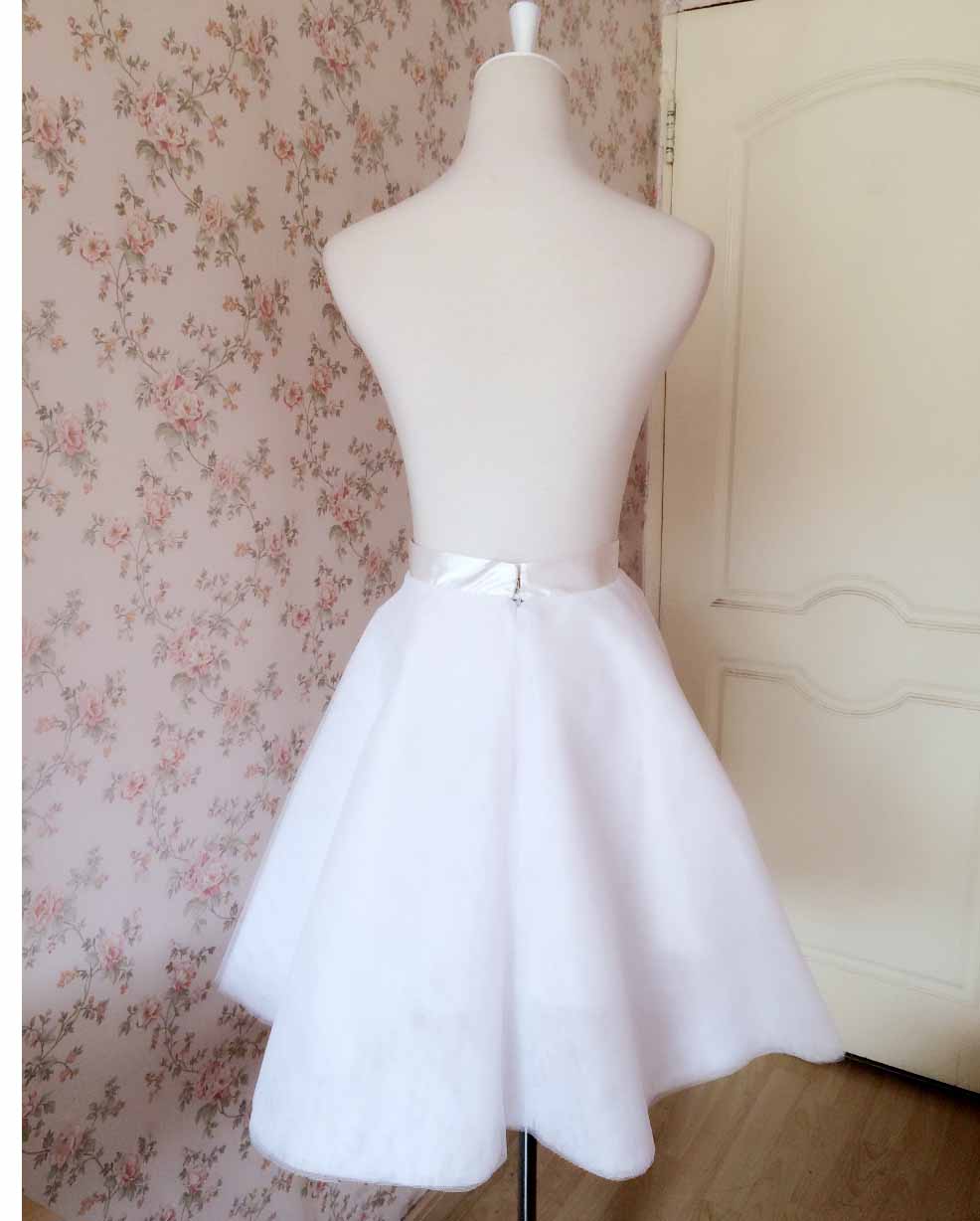 White Midi Tulle Skirt Party Skirt · Dressromantic ...