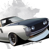 '71 Celica - Koich style Large Canvas print