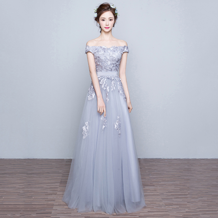 evening gown gray