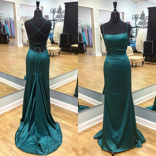 dark teal long dress