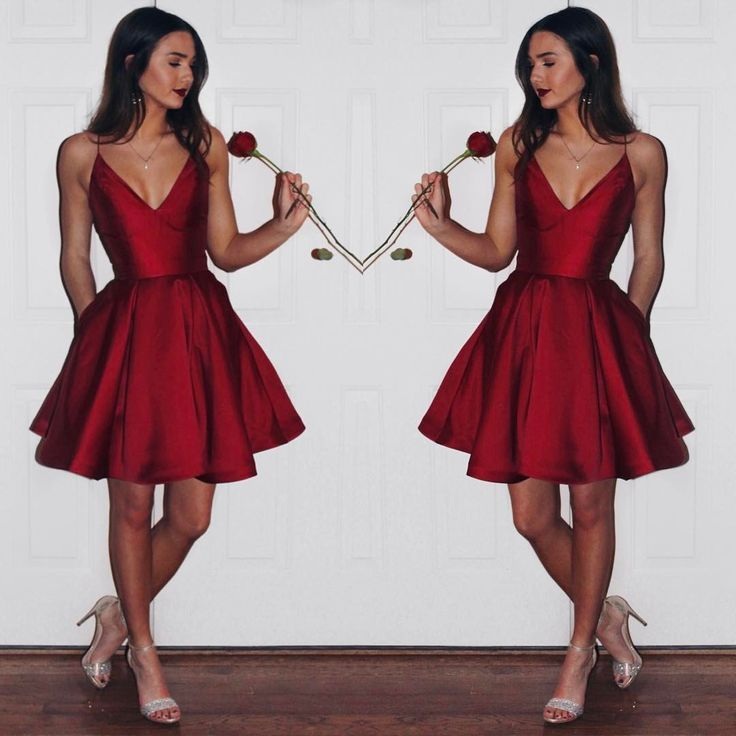 red mini homecoming dresses