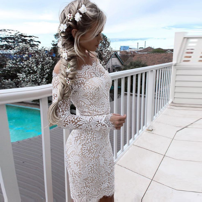 White Lace Cocktail Dress