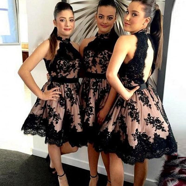 black and pink homecoming dresses