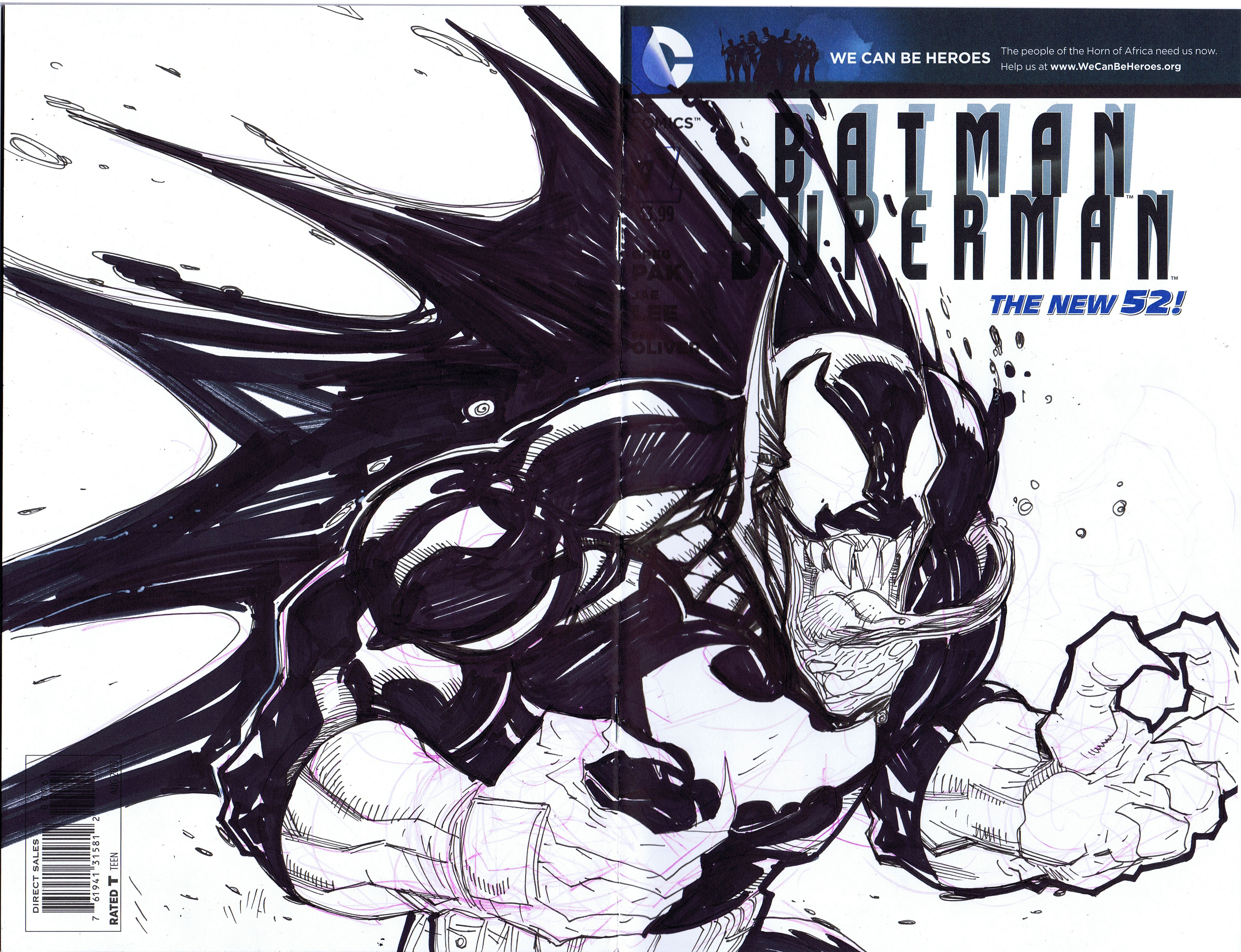venom batman sketch cover