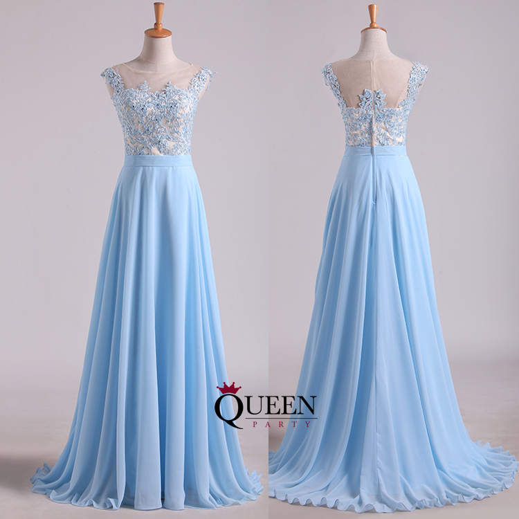 light blue long gown