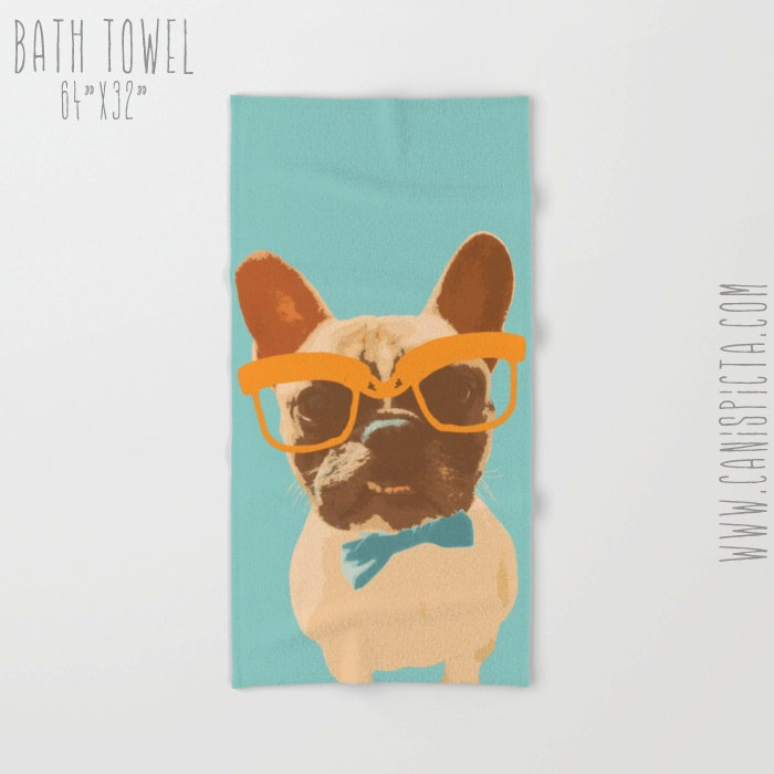 frenchie beach towel