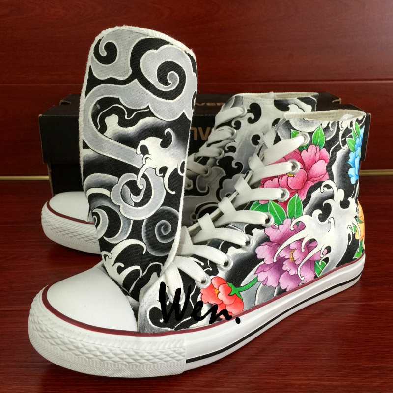 Tattoo Shoes Graffiti Hand Painted Converse All Star Original Design Flowers Totem Canvas Sneakers sold by Wenartwork Tattoo Shoes Graffiti Hand Painted Converse All Star Original Design Flowers Totem Canvas Sneakers sold by Wenartwork