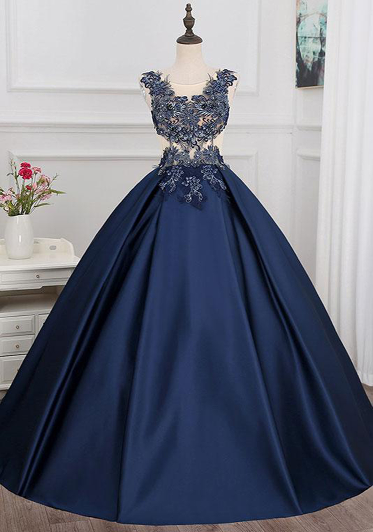 navy blue halter top dress