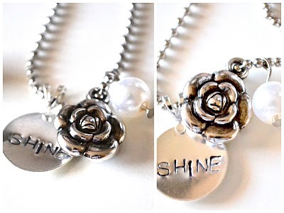 Circle Shine Necklace with rose