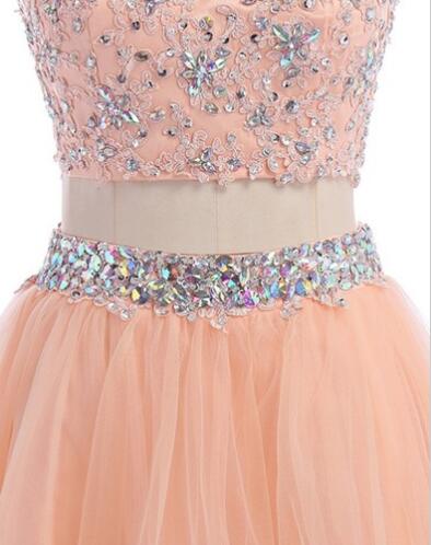 peach hoco dress