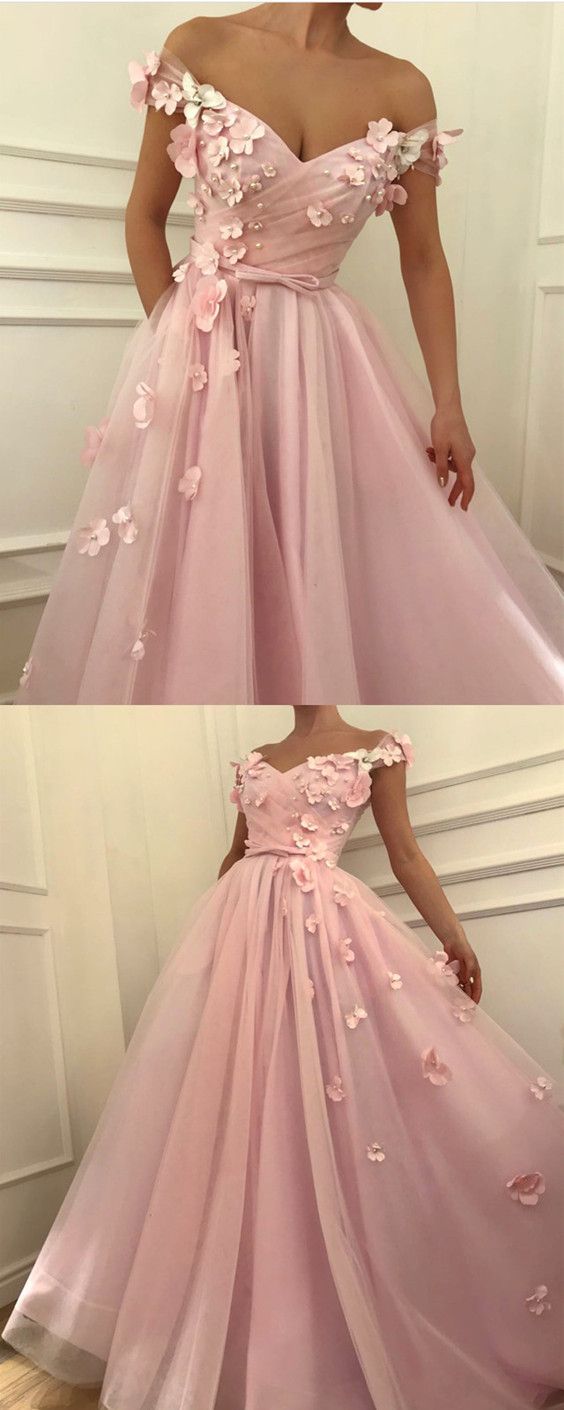 Melon with Pink Tulle Prom Dresses