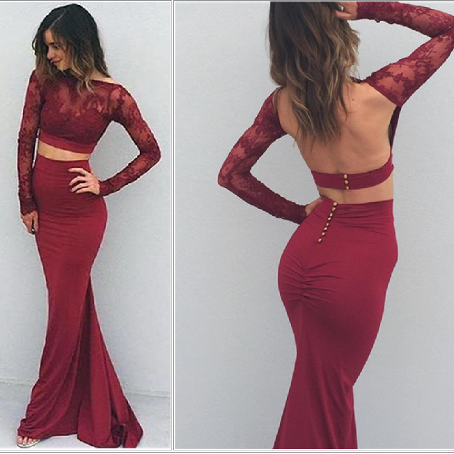 burgundy two piece