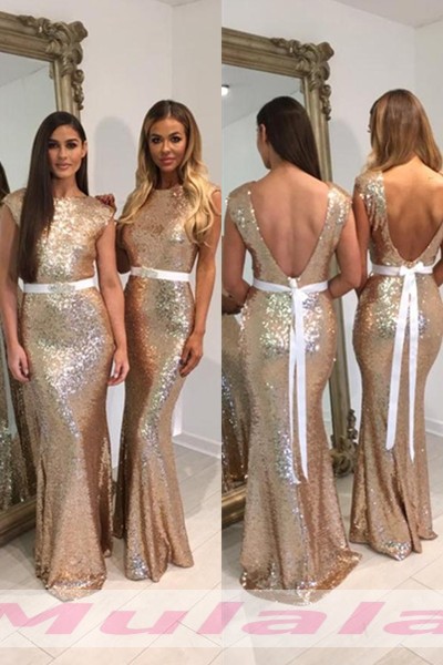 champagne sequin bridesmaid dresses