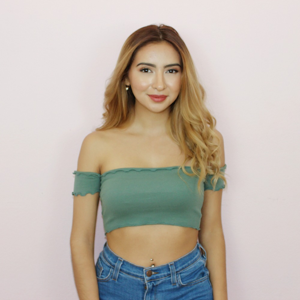 Ruffle Off-the-Shoulder Crop Top: Green on Storenvy