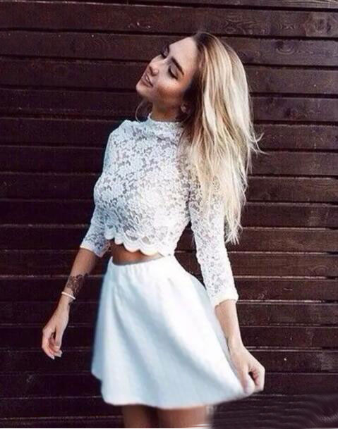 Lace Homecoming Dress Short Prom Dress 