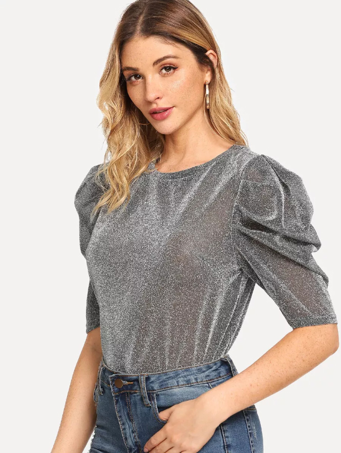 sheer glitter top