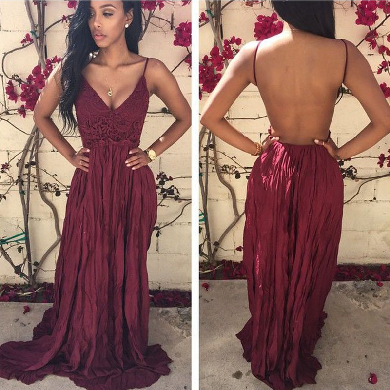 Sexy Prom Dress Burgundy
