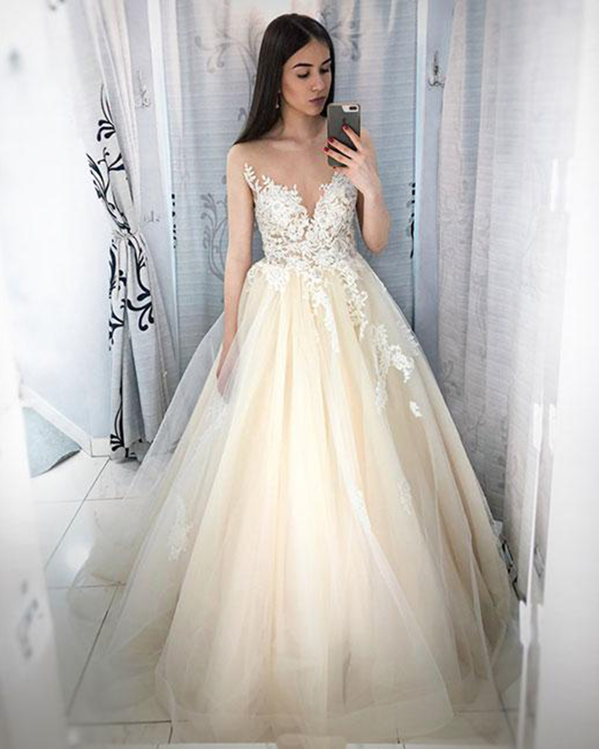 champagne prom dresses 2019