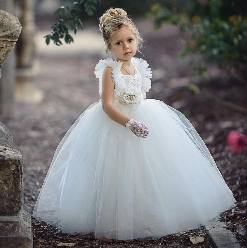 long white flower girl dresses