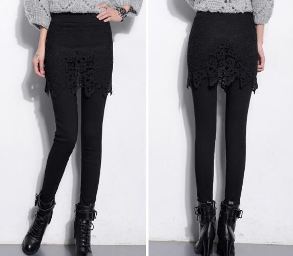 Two-Piece Lace Mini Skirt/ Leggins 