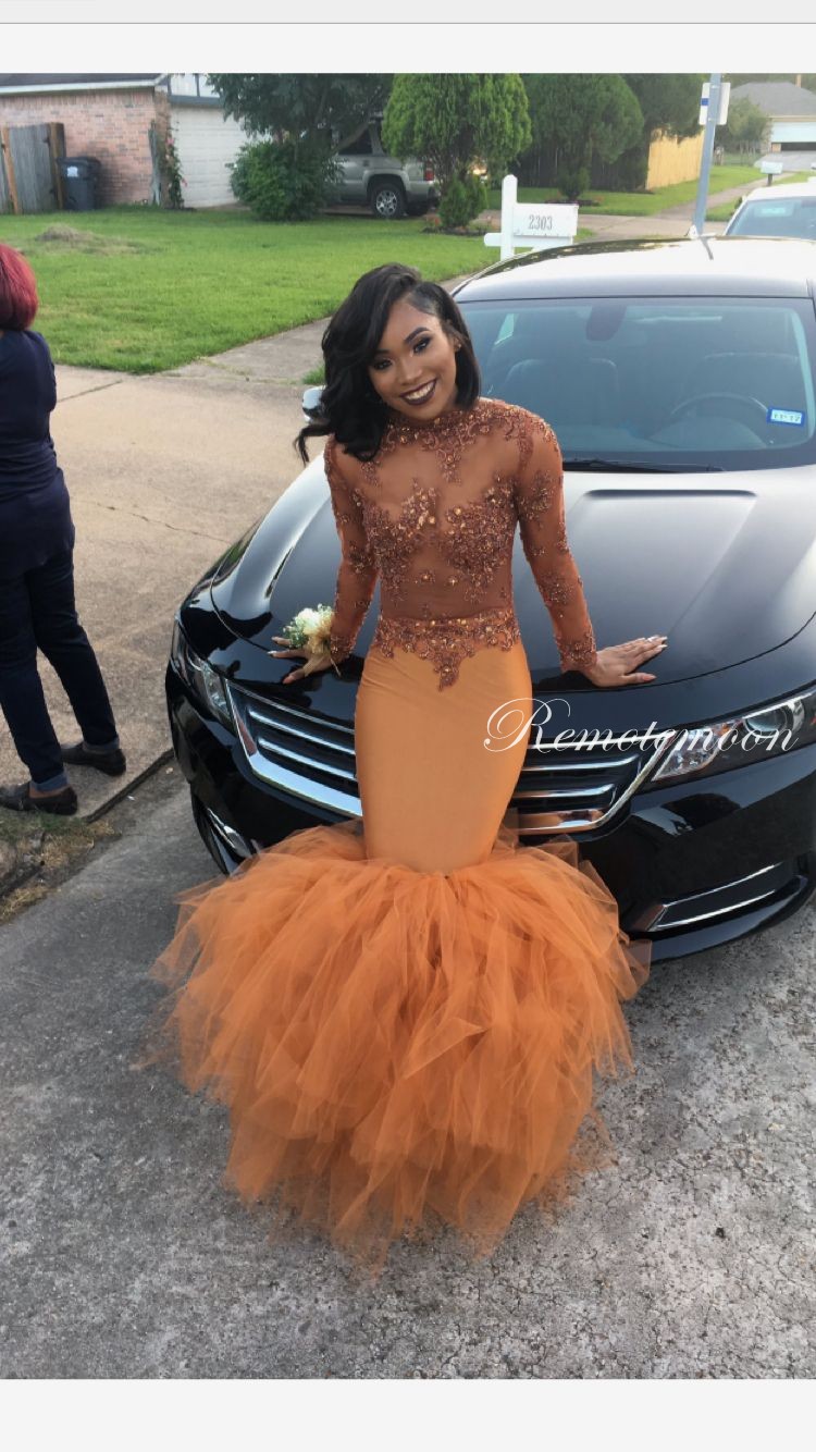 orange prom dresses 2018